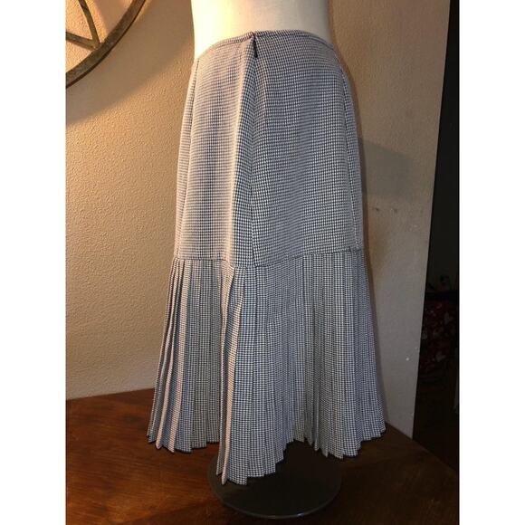 Ali Miles Preppy Academia Houndstooth Black White Drop Waist Pleated Skirt - Picture 2 of 8